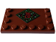 Part No: 6180pb189  Name: Tile, Modified 4 x 6 with Studs on Edges with Red Number 20 and Green Wire with Gold and White Christmas Lights on Dark Brown Diamond Pattern (Sticker) - Set 4002023