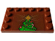 Part No: 6180pb194  Name: Tile, Modified 4 x 6 with Studs on Edges with Green Christmas Tree Top Half with Decoration and Gold Star Pattern (Sticker) - Set 4002023