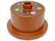 Part No: 65157pb06  Name: Duplo Cake with Dark Brown Frosting and Dark Pink and Lime Dots Pattern