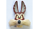 Part No: 74513pb01  Name: Minifigure, Head, Modified Looney Tunes Wile E. Coyote with Black Nose, Tan Face and Eyes Pattern