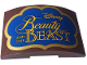 Part No: 78522pb008  Name: Slope, Curved 6 x 4 Double with Bright Light Orange 'Disney' and 'Beauty AND THE BEAST' on Blue Background with Gold Frame Pattern (Sticker) - Set 43227