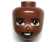 Part No: 80075  Name: Mini Doll, Head Friends with Dark Tan Eyes, Black Eyebrows and Open Mouth Smile Pattern
