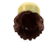 Part No: 80577pb02  Name: Mini Doll, Hair Combo, Hair with Hat, Long Wavy with Molded Bright Light Yellow Beanie Pattern