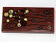 Part No: 87079pb0102  Name: Tile 2 x 4 with Wood Grain, 4 Screws, Gold Coins and Jewel Pattern (Sticker) - Set 79010