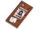 Part No: 87079pb0155  Name: Tile 2 x 4 with Wood Grain, Sheriff Badge, Wanted Poster and Note Pattern (Sticker) - Set 79109