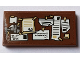 Part No: 87079pb0512  Name: Tile 2 x 4 with Reddish Brown Bulletin Board with Notes Pattern (Sticker) - Set 75827
