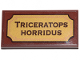 Part No: 87079pb0654  Name: Tile 2 x 4 with 'TRICERATOPS HORRIDUS' Pattern (Sticker) - Set 21320