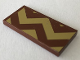 Part No: 87079pb0716  Name: Tile 2 x 4 with Gold Zigzag Stripes with Large Corner Triangles Pattern (Sticker) - Set 41068