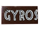 Part No: 87079pb0810  Name: Tile 2 x 4 with 'GYROS' and Scratches Pattern (Sticker) - Set 75929