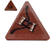 Part No: 892pb034L  Name: Road Sign 2 x 2 Triangle with Clip with Copper Handles Pattern Model Left Side (Sticker) - Set 70602
