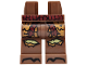 Part No: 970c00pb1793  Name: Hips and Legs with Dark Red Belt, Dark Orange Tattered Shirttails, Olive Green Ripped Knees, Dark Brown Toes Pattern