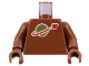 Part No: 973p90new2c13  Name: Torso with Classic Space Logo High on Torso Pattern, Inside with Ribs (second reissue) / Reddish Brown Arms / Reddish Brown Hands