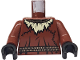 Part No: 973pb0304c01  Name: Torso Batman Ripped Neck with Straw and Rope Belt Pattern / Reddish Brown Arms / Black Hands