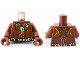 Part No: 973pb0888c01  Name: Torso PotC Bare Chest with Skull Necklace and Body Paint Pattern / Reddish Brown Arms / Reddish Brown Hands