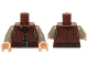 Part No: 973pb1982c01  Name: Torso LotR Vest with 2 Toggle Buttons, Ascot and Belt with Buckle Pattern / Dark Tan Arms / Light Nougat Hands
