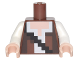 Part No: 973pb2456c01  Name: Torso Pixelated Reddish Brown and Dark Brown Vest over White Shirt and Black Strap Pattern / White Arms / Light Nougat Hands
