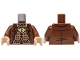 Part No: 973pb6370c01  Name: Torso Jacket over Dark Tan Plaid Vest and Tan Shirt, Polka Dot Bow Tie, Silver Chain Pattern / Reddish Brown Arms / Light Nougat Hands