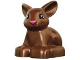 Part No: dupbunnypb01  Name: Duplo Bunny / Rabbit Head Turned Left with Eyes Top Semicircular and Dark Pink Nose Pattern