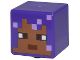 Part No: 19729pb076  Name: Minifigure, Head, Modified Cube with Pixelated Medium Brown Face, Reddish Brown Mouth, Dark Brown Eyes, and Medium Lavender Highlights Pattern (Minecraft Efe)
