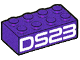 Part No: 3001pb206  Name: Brick 2 x 4 with White 'DS23' Pattern