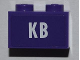 Part No: 3004pb110  Name: Brick 1 x 2 with White 'KB' Pattern (Sticker) - Set 4866