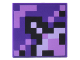 Part No: 3068pb2043  Name: Tile 2 x 2 with Minecraft Pixelated Medium Lavender, Black, and White Glazed Terracotta Pattern