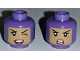 Part No: 3626pb1847  Name: Minifigure, Head Dual Sided Female Balaclava with Medium Nougat Face, Black Eyebrows, Eyelashes, Beauty Mark, Dark Red Lips, Wink and Open Mouth Smile with Top Teeth and Red Tongue / Angry with Teeth Parted Pattern
