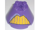 Part No: 3943bpb03  Name: Cone 4 x 4 x 2 with Axle Hole and Yellow Teeth Pattern (Zurg)