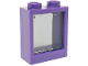 Part No: 60592c07  Name: Window 1 x 2 x 2 Flat Front with Trans-Black Glass (60592 / 60601)