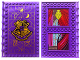 Part No: 69934pb017  Name: Tile, Modified 10 x 16 with Studs on Edges and Bar Handles with Hogwarts Divination Class, Stain Glass Window, Chandelier, Curtains, and Staircase on Inside Pattern (Stickers) - Set 76396