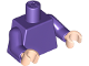 Part No: 973c043  Name: Torso Plain / Dark Purple Arms / Light Nougat Hands