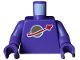 Part No: 973p90new2c14  Name: Torso with Classic Space Logo High on Torso Pattern, Inside with Ribs (second reissue) / Dark Purple Arms / Dark Purple Hands