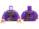 Part No: 973pb1307c01  Name: Torso LotR Coat with Scarf, Braided Belt and Slingshot Pattern / Dark Purple Arms / Light Nougat Hands
