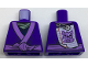 Part No: 973pb2491  Name: Torso Ninjago Robe with Medium Lavender Trim and Animal Drawing Pinned to Back Pattern