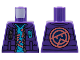Part No: 973pb4766  Name: Torso Jacket with Medium Azure Name Badge Ninjago Logogram 'LN', Coral Stylized Wu on Back Pattern