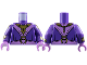 Part No: 973pb5818c01  Name: Torso Robe, Medium Lavender V Panel, Sash, Gold Bib Necklace and Clasp Ring Pattern / Dark Purple Arms with Armor and Bracelets Pattern / Medium Lavender Hands