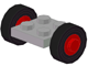 Part No: 122c01assy1  Name: Plate, Modified 2 x 2 with Red Wheels with Black Tires 14mm D. x 4mm Smooth Small Single (122c01 / 3139)