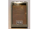Part No: 2493bc03pb01  Name: Window 1 x 4 x 5 with Hollow Studs with Trans-Brown Glass with White 'PUSH' in Rectangle Pattern (Sticker) - Set 4513