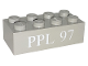 Part No: 3001pb191  Name: Brick 2 x 4 with White 'PPL 97' Pattern