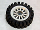 Part No: 30155c01  Name: Wheel Spoked 2 x 2 with Pin Hole with Black Tire 24mm D. x 8mm Offset Tread - Interior Ridges (30155 / 3483)
