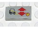 Part No: 3069pb0097  Name: Tile 1 x 2 with Forklift, Red Up and Down Arrows, and '1' in Circle Pattern (Sticker) - Set 8082