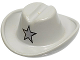 Part No: 3629px2  Name: Minifigure, Headgear Hat, Cowboy with Silver Star Pattern