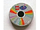 Part No: 4150pb060  Name: Tile, Round 2 x 2 with CD Pastel Sectors and LEGO Scala Logo Pattern (Sticker) - Sets 3142 / 3159