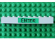 Part No: 6111pb011  Name: Brick 1 x 10 with Black 'ENTER' on Green Background Pattern (Sticker) - Set 4556