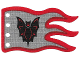 Part No: x376px2  Name: Cloth Flag 8 x 5 Wave with Red Border and Fright Knights Bat Emblem Pattern