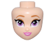 Part No: 101799  Name: Mini Doll, Head Friends with Medium Nougat Eyebrows and Eye Shadow, Medium Lavender Eyes, Dark Pink Lips and Open Mouth Smile with Teeth Pattern