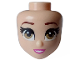 Part No: 101824  Name: Mini Doll, Head Friends with Dark Tan Eyes, Reddish Brown Eyebrows, Dark Pink Lips and Open Mouth Smile with Teeth Pattern