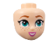 Part No: 103962  Name: Mini Doll, Head Friends with Dark Orange Eyebrows and Freckles, Dark Turquoise Eyes, Dark Pink Lips, Open Mouth Smile Pattern