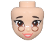 Part No: 104938  Name: Mini Doll, Head Friends with Dark Brown Eyebrows, Reddish Brown Eyes, Copper Glasses, Coral Lips, Open Mouth Smile with Teeth Pattern