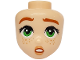 Part No: 105821  Name: Mini Doll, Head Friends with Dark Orange Eyebrows, Green Eyes, Nougat Lips and Freckles, and Small Surprised Open Mouth with Teeth Pattern